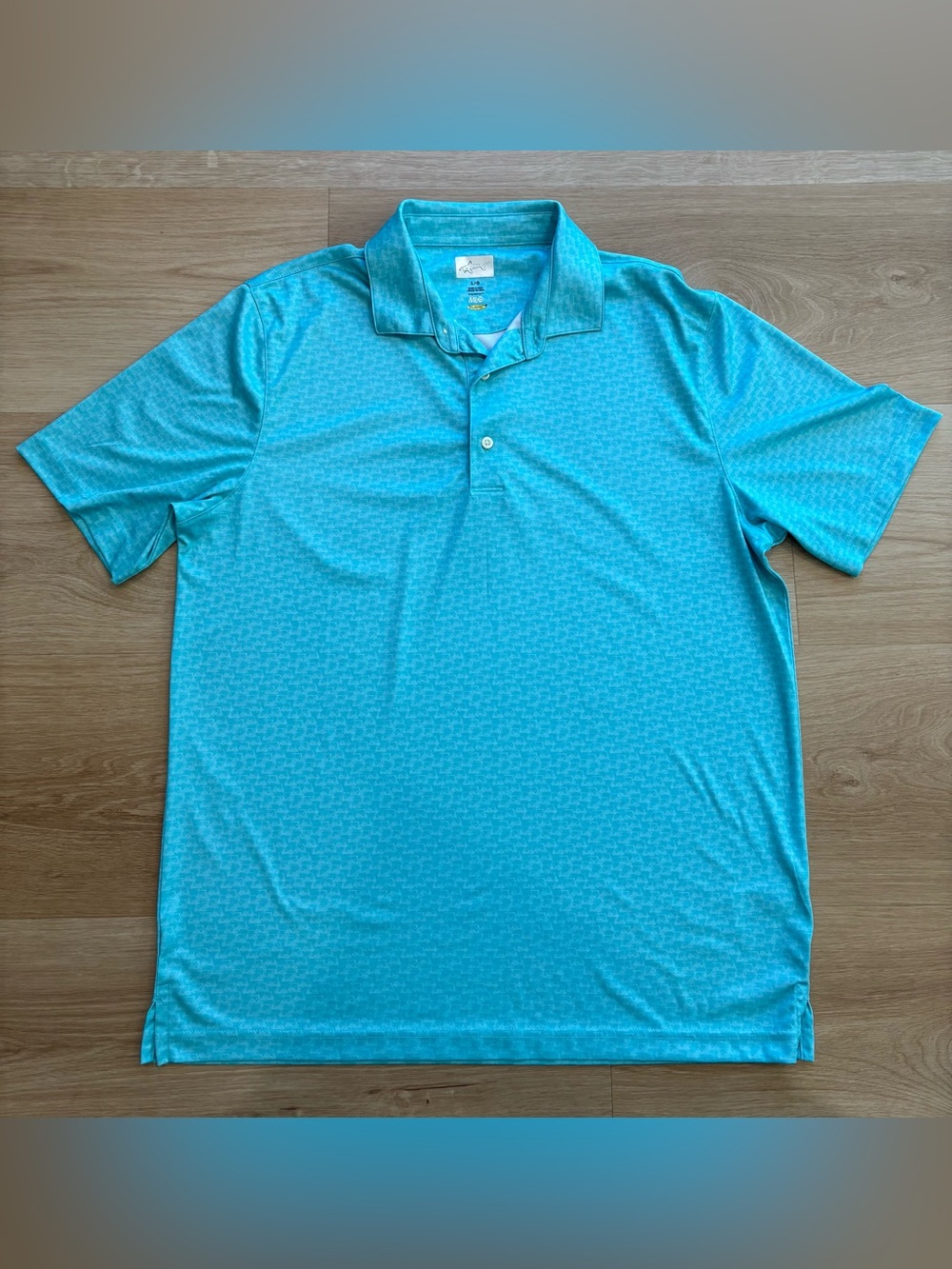 Greg Norman Collection Aqua Golf Polo Shirt - Short Sleeve size large